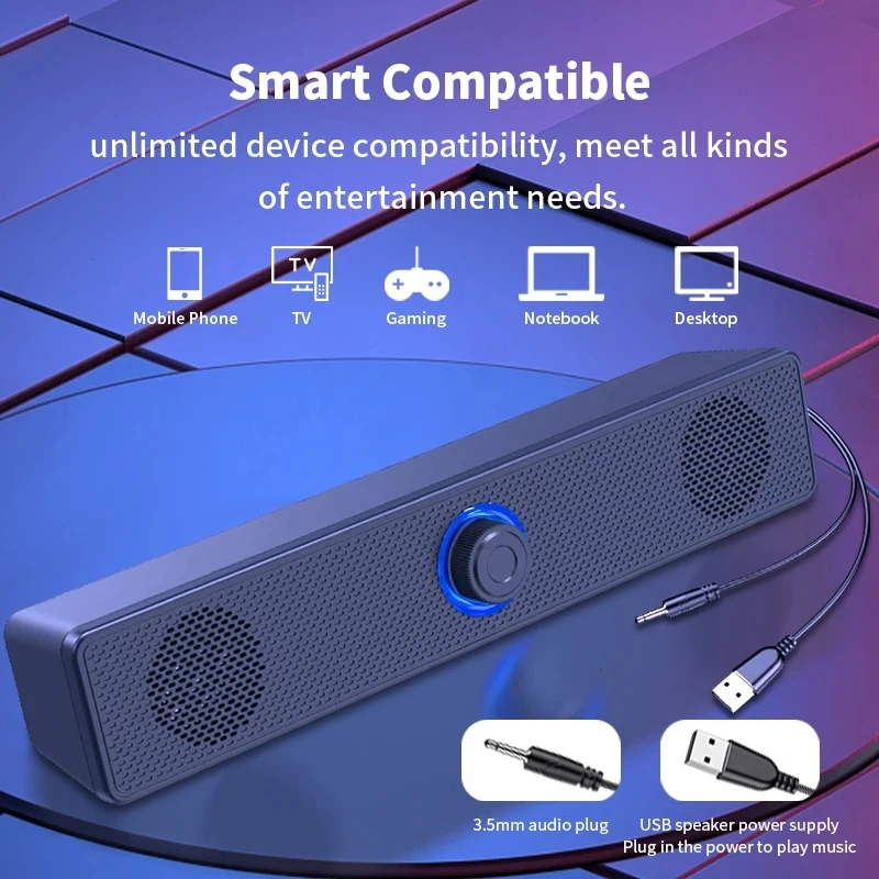Soundbar Komputer PC TV Laptop - Audio Music System For Home ulasan dan harga