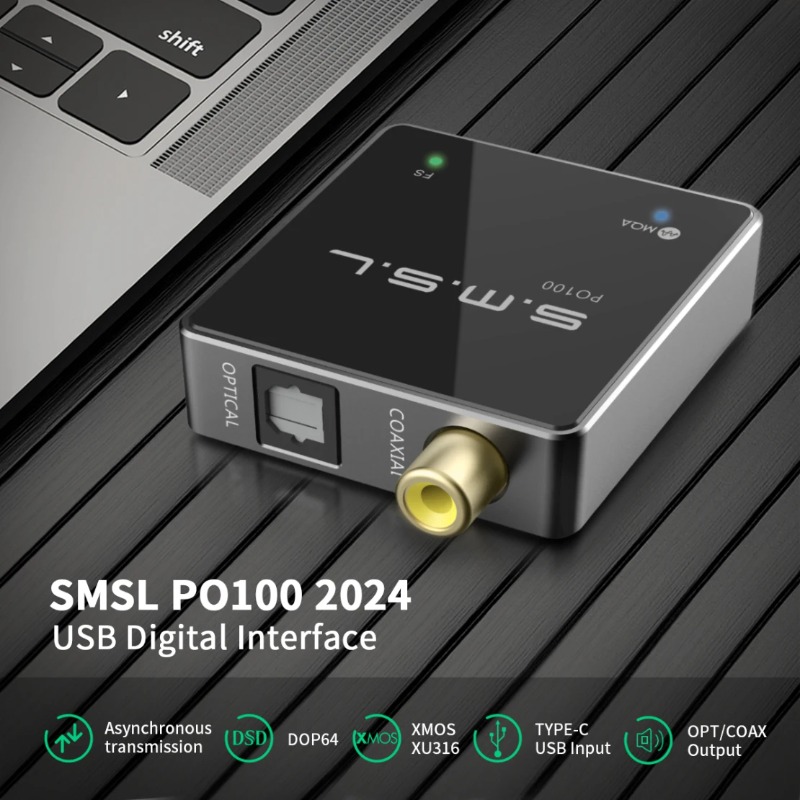 Konverter Audio USB SMSL PO100 - Audio Music System For Home ulasan dan harga