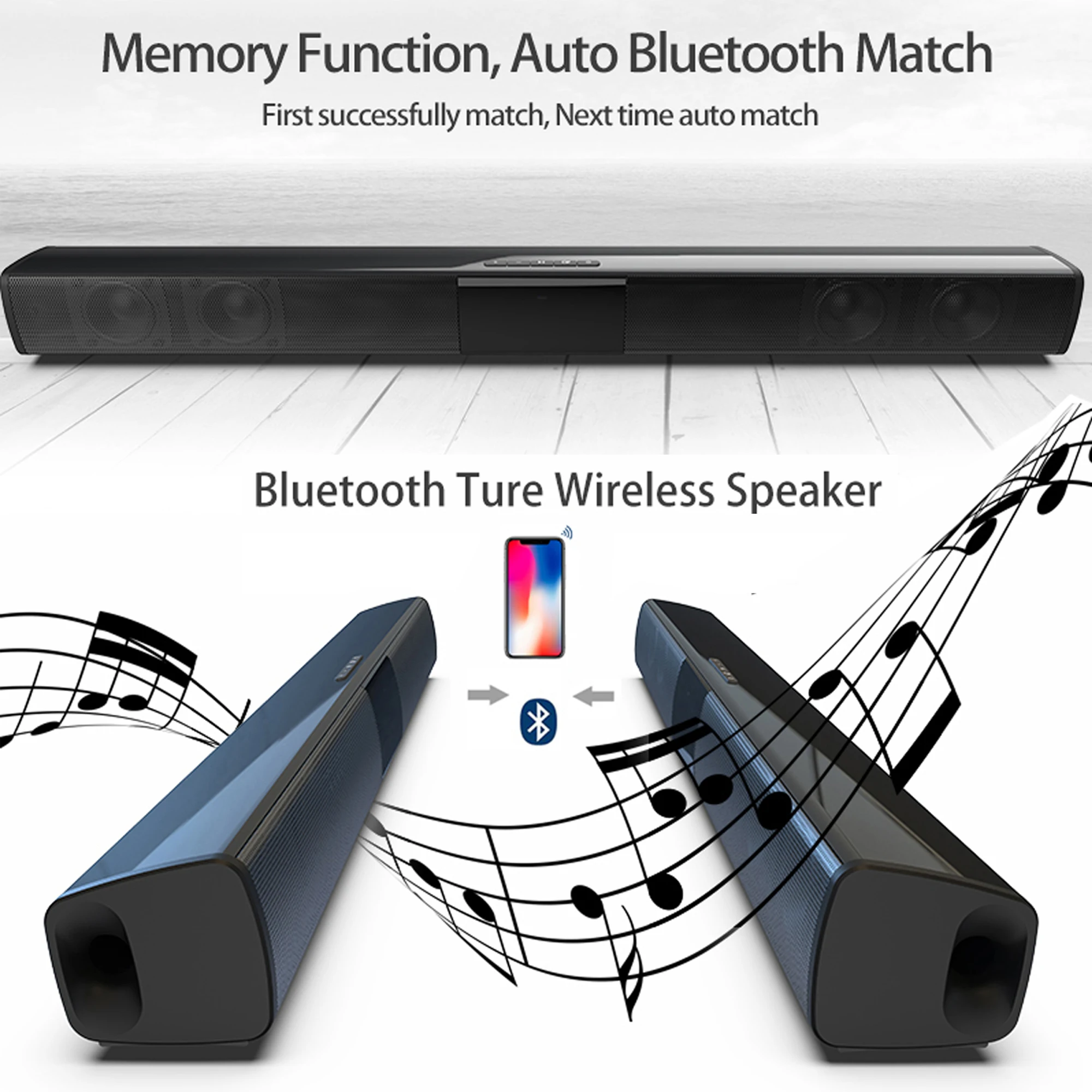 Soundbar daya tinggi 40W untuk - Audio Music System For Home ulasan dan harga